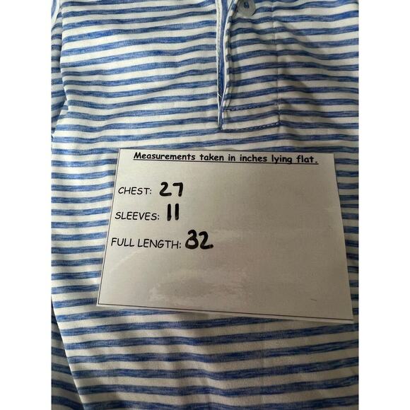 Izod Golf With Stretch Men's Polo Blue White Stripes Large - Picture 7 of 10
